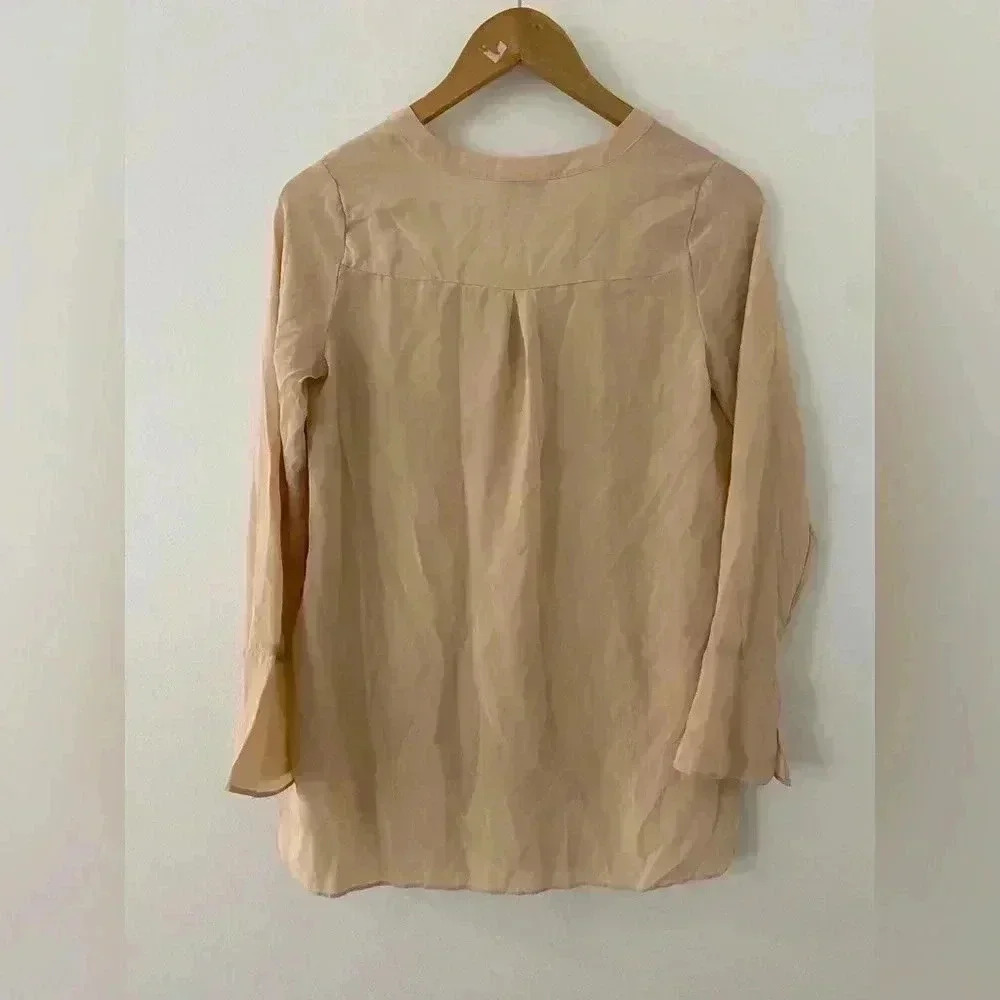 Joie Daryn Long Sleeve Silk Blouse Blush color size XS - Picture 5 of 5